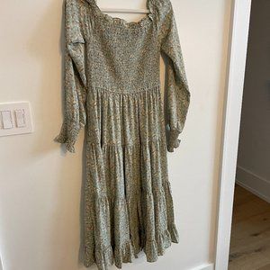 Aura Brand Mint Green Floral Maxi Dress